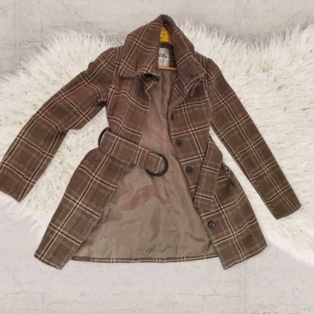 SOLD- COSTA BLANCA-Canada- Plaid Peacoat- Size 4 (Wool Blend) - Picture 5 of 11